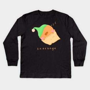 Snoring orange - snorange Kids Long Sleeve T-Shirt